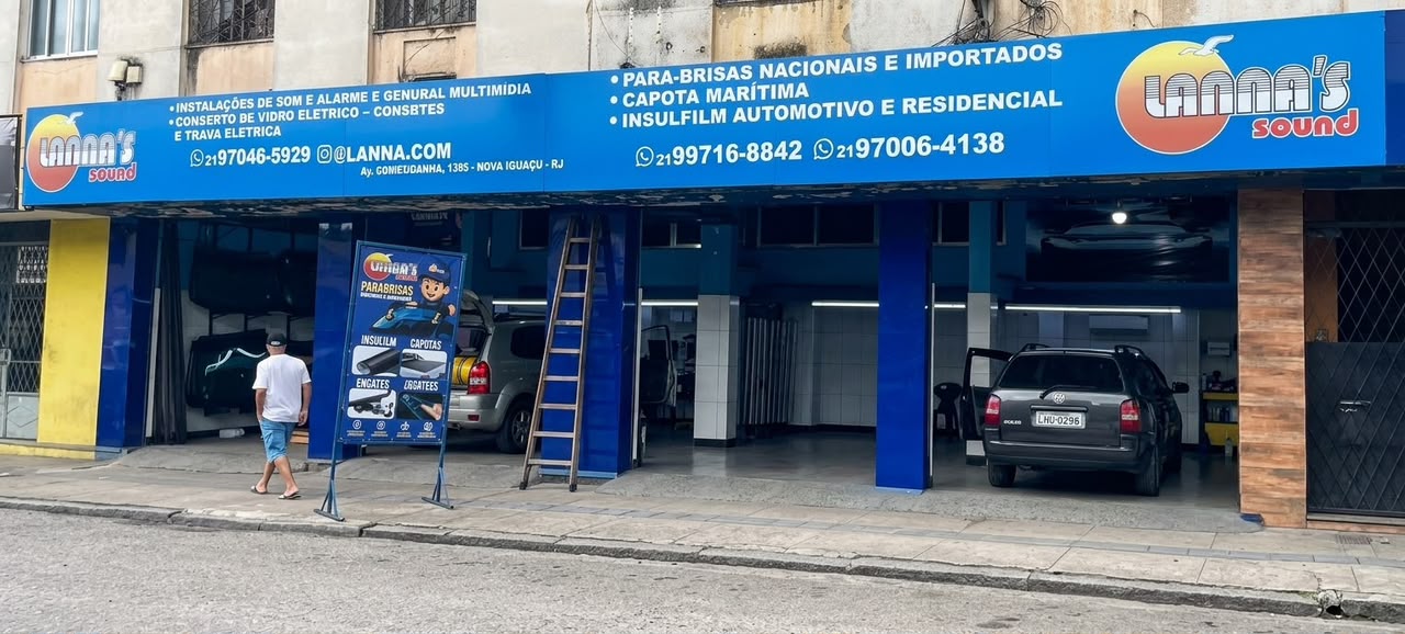 Fachada da loja Lanna’s Sound, em Nova Iguaçu